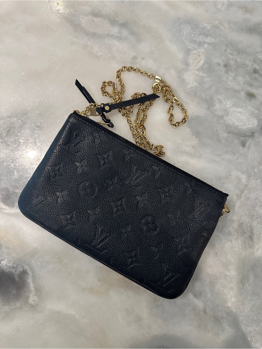 Louis Vuitton Empreinte Double Zip Pochette Black with Dust bag